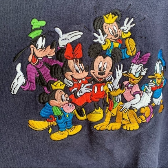 Vintage Disney Crewneck Sweatshirt Mickey Minnie Mouse Goofy Donald Duck XXL - Picture 1 of 6